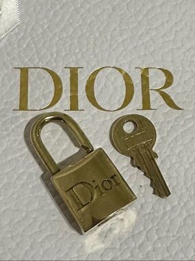 Dior Gold-Tone Padlock and Key Set